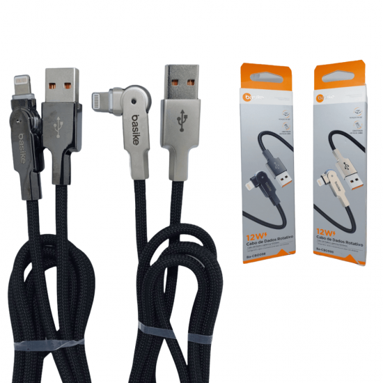 10 Cabos usb de carregamento de 180 graus lightning super rápido iphone turbo