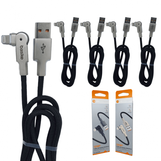 10 Cabos usb de carregamento de 180 graus lightning super rápido iphone turbo