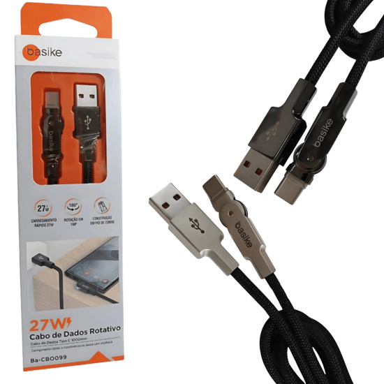 10 Cabos USB de Carregamento de 180 Graus Tipo C Super Rápido Android iphone Turbo