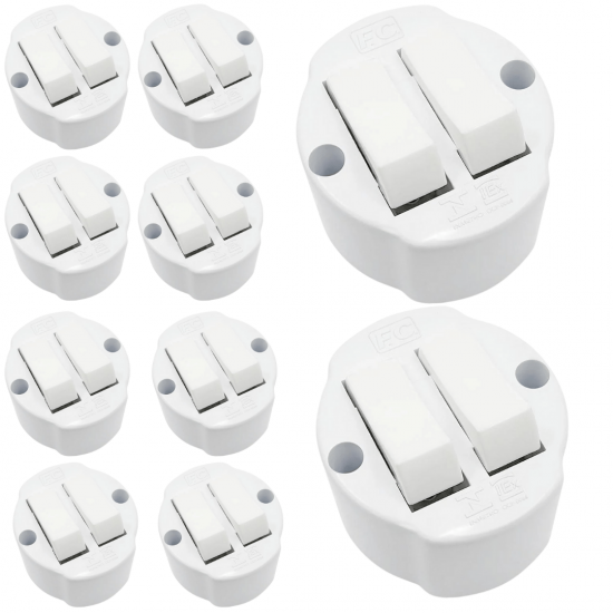 10 Interruptores Com 2 Teclas De Sobrepor redondo