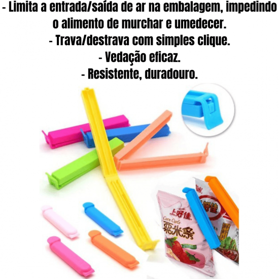 5 pçs Lacre Pregador De Embalagens Para Fechar Saco De Comida De Plástico