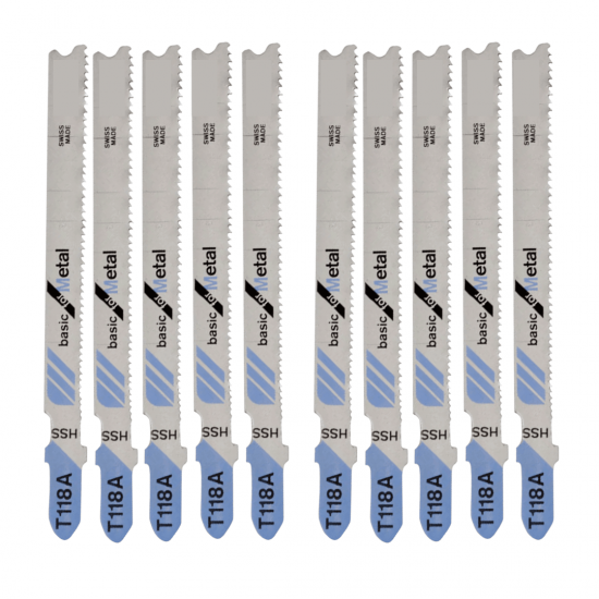 10 peças lâminas de serra tico-tico T118A Metal