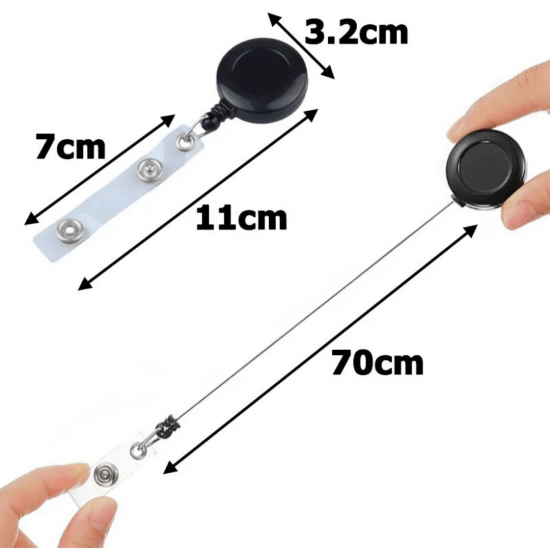 10 peças Porta Crachá Retrátil Roller Clip