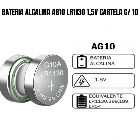 10 Pilhas Baterias LR1130  LR54 AG10