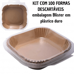 100 Forma com embalagem de plastico duro 20X20CM Quadrada De Airfryer Descartável Antiaderente De Papel