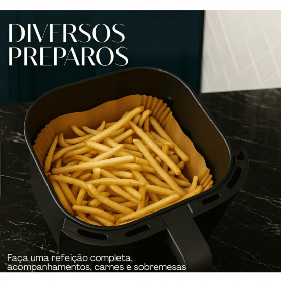 100 Forma com embalagem de plastico duro 20X20CM Quadrada De Airfryer Descartável Antiaderente De Papel