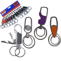 12 Chaveiros de metal Argola Dupla Resistente Organizador De Chaves