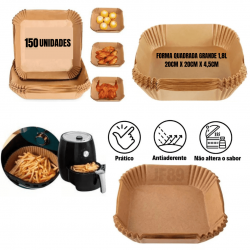 150 pçs Forma 20cm Descartável Para Fritadeira Air Fryer Em Papel Antiaderente Quadrado