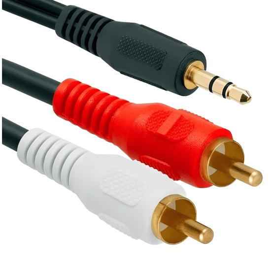 2 Cabos Auxiliar P2 Macho X Rca Macho Audio 1,5m P/ Som / Tv / Home Theater Audio Video