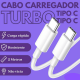 2 Cabos USB C para USB C  2 Metros Turbo Cabo Super Rápido Tipo C para Tipo C