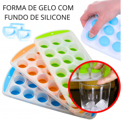 2 peças Forma De Gelo 18 Cubos Redondo Com Fundo Flexível Multiuso Universal Silicone
