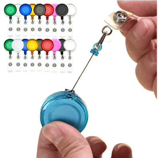 20 peças Porta Crachá Retrátil Roller Clip