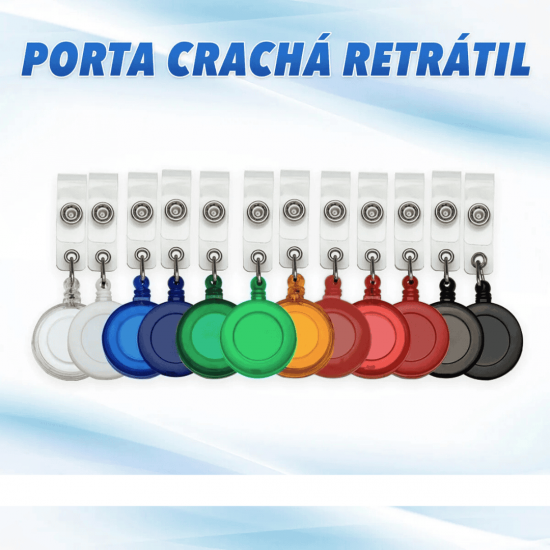 20 peças Porta Crachá Retrátil Roller Clip