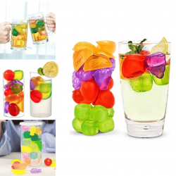 20 Unidades Em Cubos De Gelo Coloridos Silicone Artificial Reutilizável Ecológico Para Fica Gelado bebidas Cozinha
