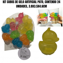 24 Cubos De Gelo Coloridos Silicone Artificial Reutilizável Ecológico