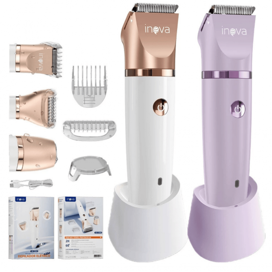 3 Em 1 Aparador de pelos Masculino e Feminino Máquina de cortar cabelo com À Prova D'Água e Base para Áreas Íntimas