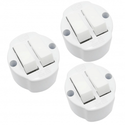 3 Interruptores Com 2 Teclas De Sobrepor redondo