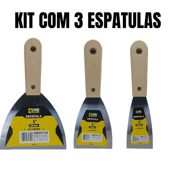 3 peças Espátulas de Pedreiro, Massas e Gessos