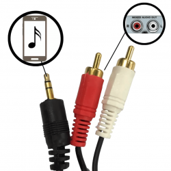 Cabo De Áudio Auxiliar P2 X 2 Rca 1,5 metro e 3,0 Metros