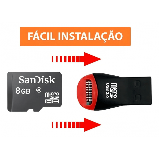 Adaptador Mini Leitor De Cartão De Memoria Micro Sd Usb 2.0 T