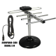 Antena digital hd tv interna e externa cabo 5m base vhf uhf fm