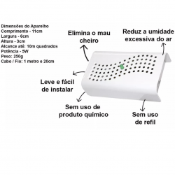 Desumidificador Anti Mofo Eletrônico Anti Ácaro Fungos 110V