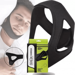 Anti Ronco Neoprene 3 Pontas Ajustável Neoprene Durma Melhor Faixa Cinta Queixo
