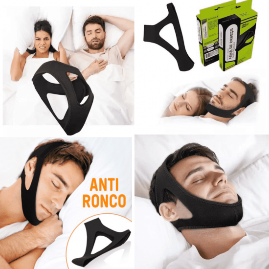 Anti Ronco Neoprene 3 Pontas Ajustável Neoprene Durma Melhor Faixa Cinta Queixo