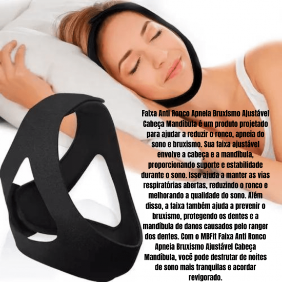 Anti Ronco Neoprene 3 Pontas Ajustável Neoprene Durma Melhor Faixa Cinta Queixo