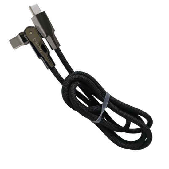 Cabo de Carregamento de 180 Graus Tipo C  Super Rápido iphone android 65w Basike