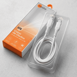 BA-CBO112 CABO DE DADOS USB-C, PARA USB-C, 65W, 1 METRO, BRANCO, MARCA BASIKE