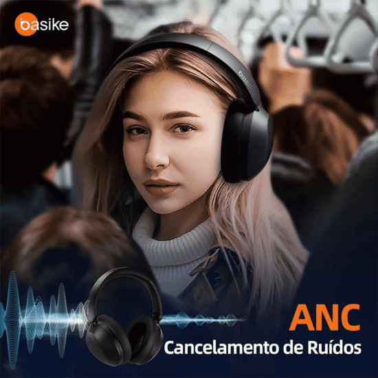Fone de Ouvido Bluetooth Sem Fio, Fone Sem Fio Bluetooth ANC Headphone Com Microfone