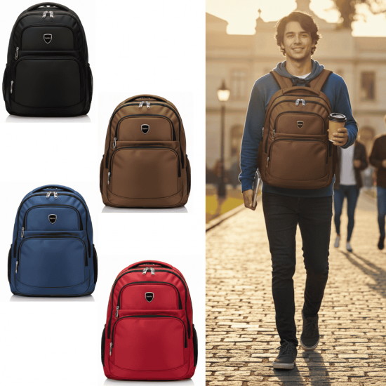 Mochila Escolar Resistente Bem Espaçosa Faculdade Trabalho Viagem