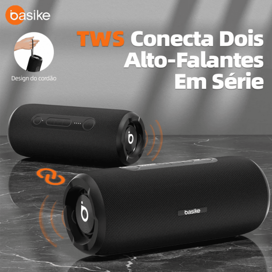 Caixa De Som Bluetooth Extra Bass Portatil Subwoofer Ipx6 Basike