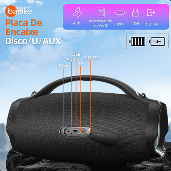 Caixa De Som Bluetooth Basike 350w