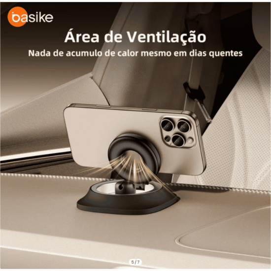 BA-SPO284 SUPORTE VEICULAR, COM SUCCAO, UNIVERSAL, ROTACAO 360, MATERIAL ABS, MARCA BASIKE.