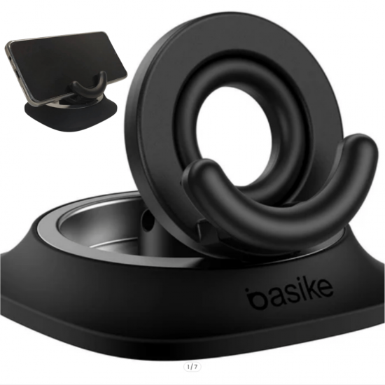 BA-SPO284 SUPORTE VEICULAR, COM SUCCAO, UNIVERSAL, ROTACAO 360, MATERIAL ABS, MARCA BASIKE.