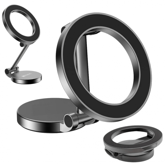 BA-SPO378 SUPORTE MAGNETICO DOBRAVEL DE METAL COMUM PARA CELULAR USO MESA | VEICULAR