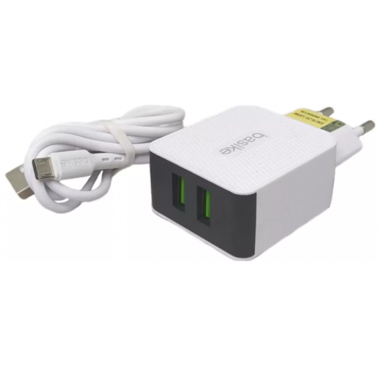 Carregador v8 android celular 2 entradas usb fonte tomada turbo rápida
