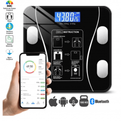 Balança Bioimpedancia Digital Bluetooth Corporal até 180kg Resultado Pelo Celular