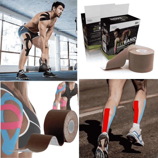 Fita Knesio Tape Bandagem adesiva funcional alivia a dor lesão atleta Tape Ortopedia Fisioterapia Rolo Adesivo