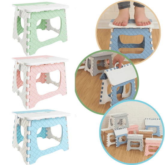 Banqueta Banquinho Dobrável De Plástico Resistente Para Viagem