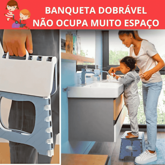 Banqueta Banquinho Dobrável De Plástico Resistente Para Viagem
