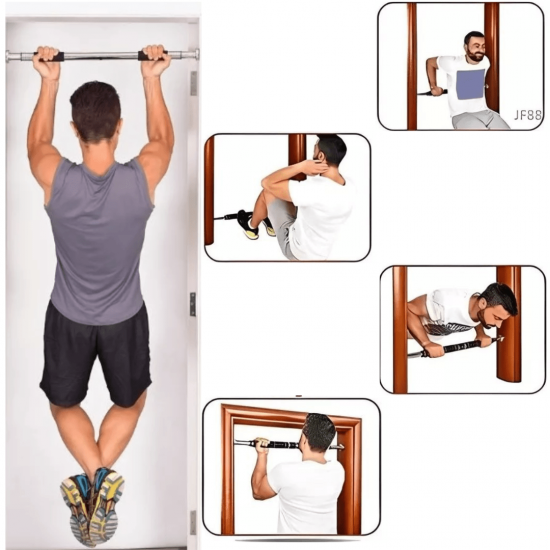 Barra de Flexão para Porta Exercícios Treino Regulável 60 a 100Cm Fixa