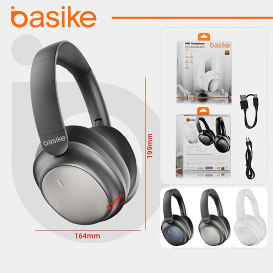Basike Fone Bluetooth ANC 30h Conforto Dobrável  Estéreo Bluetooth 5.4 | Microfone