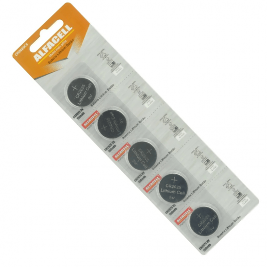 Bateria Pilha 3v Cr2025 (Cartela C/5) Alfacell