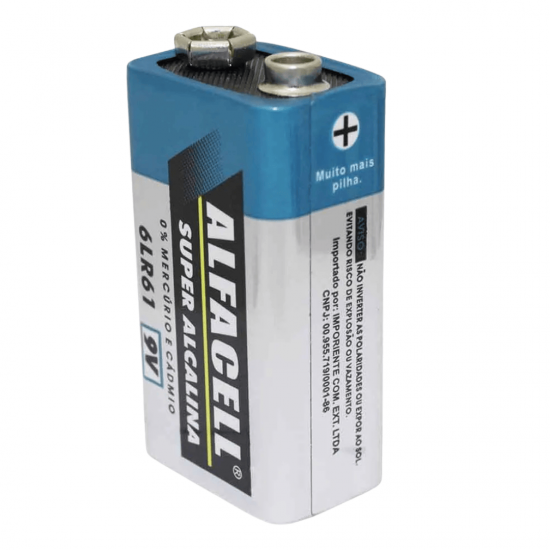 Bateria Super Alcalina 9V Alfacell - Potência Profissional