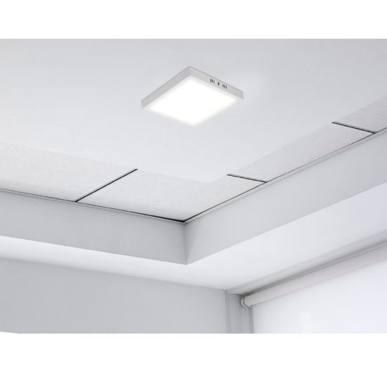 kit 10 Painel Led Plafon Luminaria 18w Quadrado Sobrepor 6500k Branco Frio black + decker
