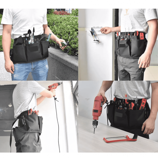 Bolsa Cinturão Porta Ferramentas Parafuso Broca Eletricista Carpinteiro Marceneiro Multiuso Trabalho