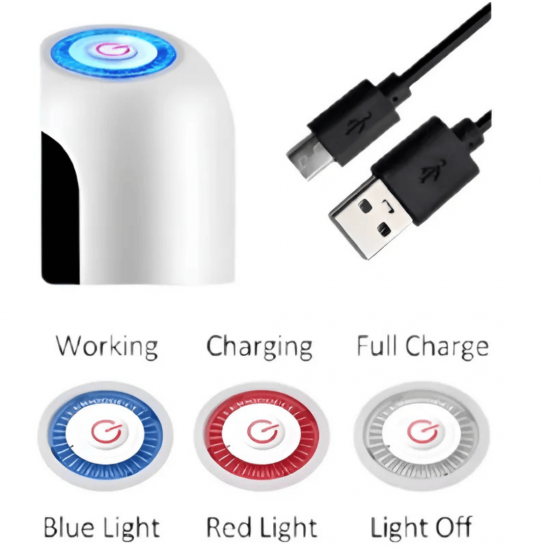 Bomba Elétrica Universal com Carregamento USB para Galão Garrafão de Água